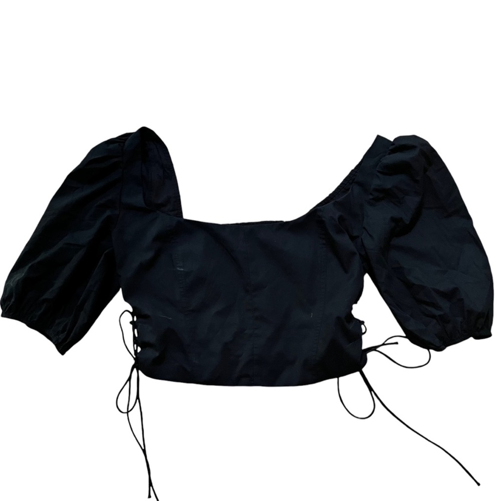 Abercrombie & Fitch Cropped Black Shirt Size Large